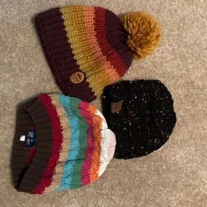Set of three women’s beanies/snow hats